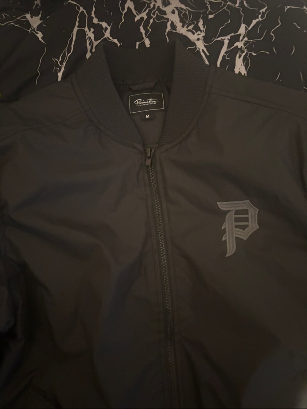 Primitive Black Tonal Logo Bomber Jacket